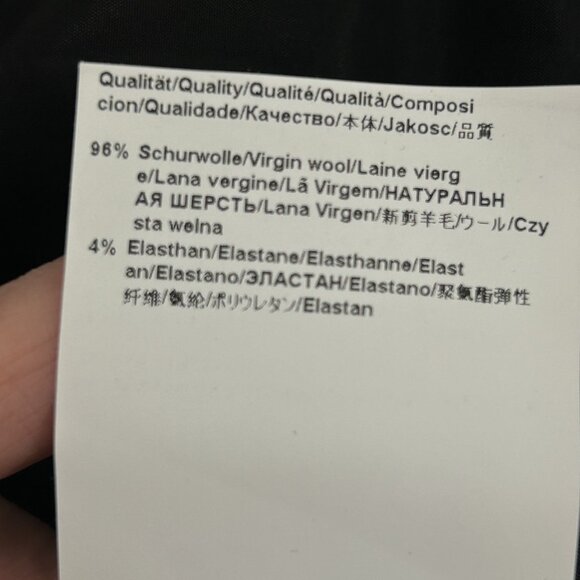 Hugo Boss Black Minimalistic Wool Blend Long Sleeve Dress Bow Belt Size 2 - Picture 9 of 12